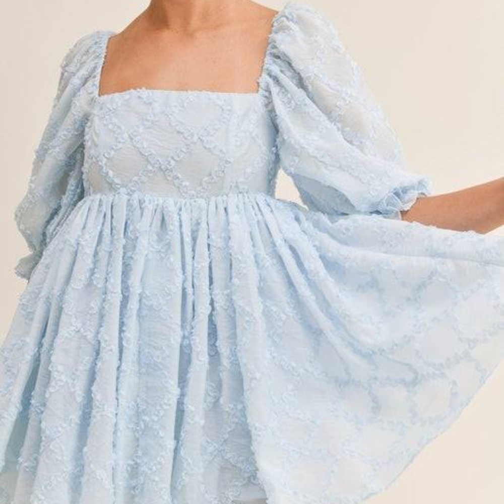 NWT MABLE babydoll dress baby blue - Picture 3 of 6